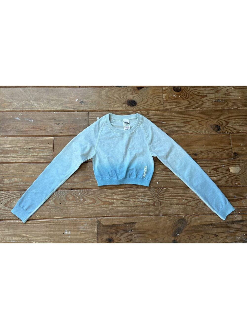 Gymshark Ombre Seamless Long Sleeve Crop Top Blue Size Small